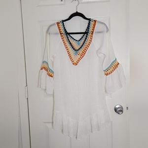 White Swimsuit Cover-up Dress